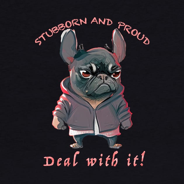 Bulldog Stubborn Deal With It Cute Adorable Funny Quote by Cubebox